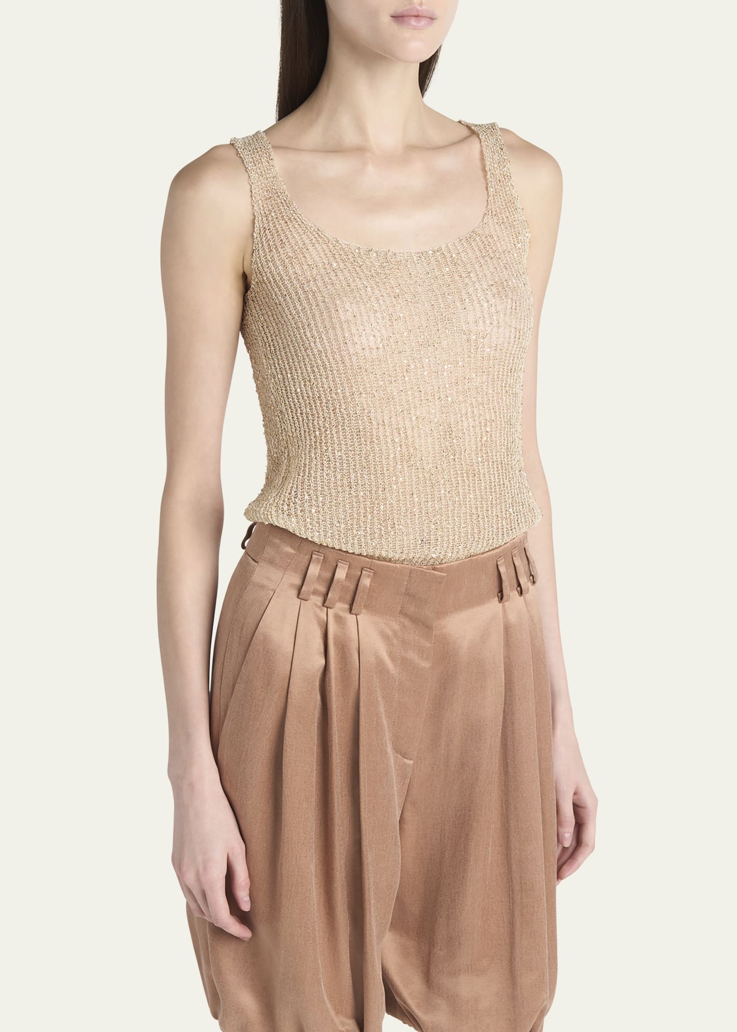 Sequined Knit Sleeveless Top - 4