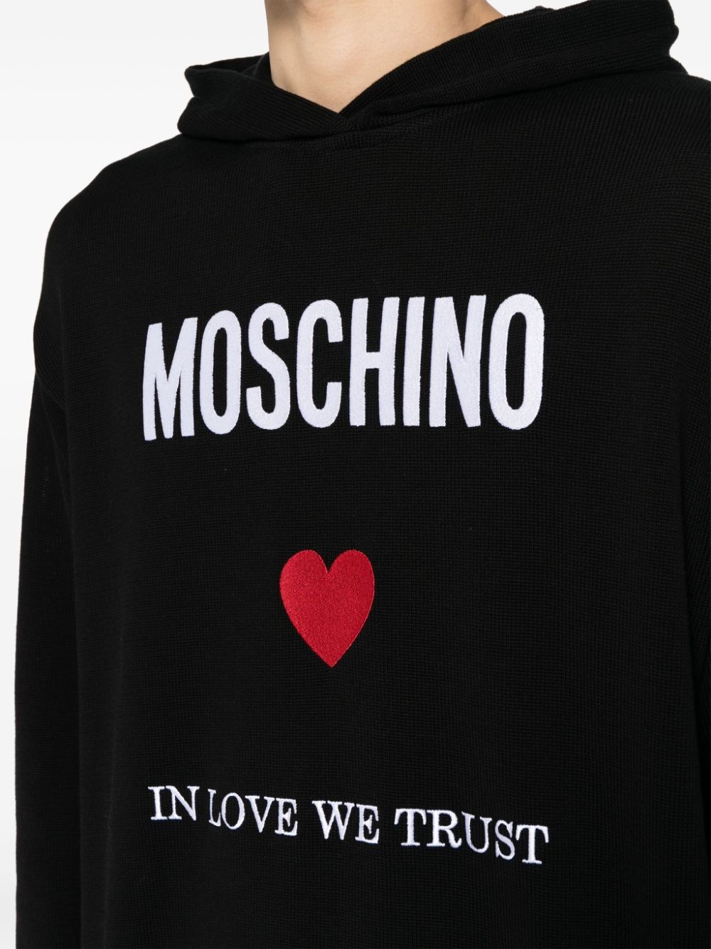 slogan-print cotton hoodie - 5