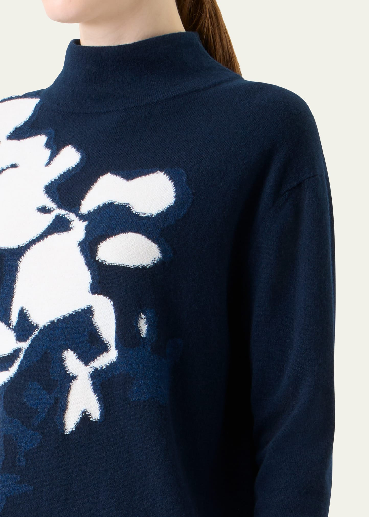 Mock-Neck Wildflower Cashmere Sweater - 5