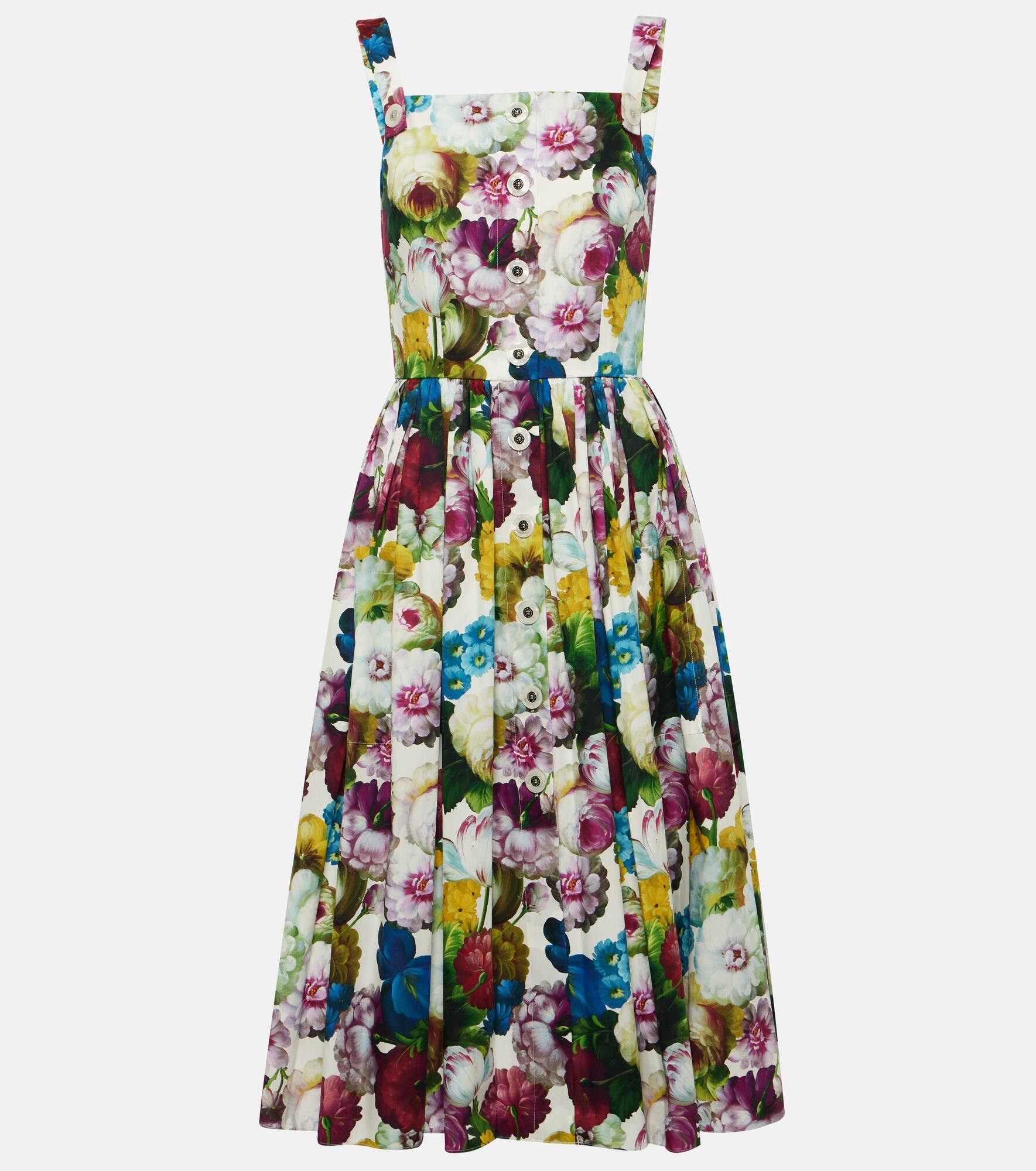 Floral cotton midi dress - 1