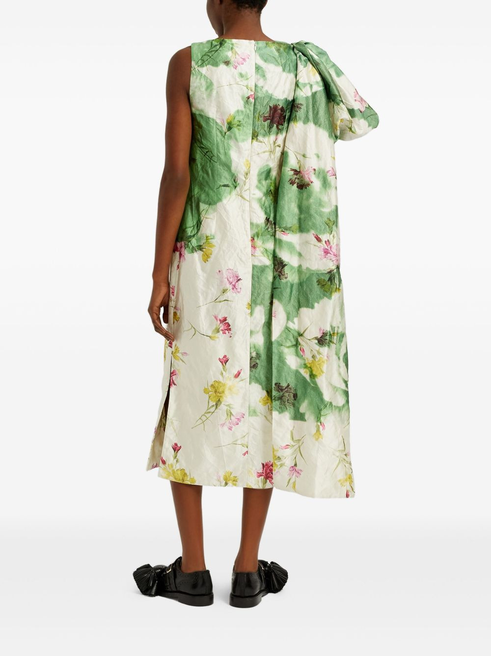 bow-detail draped dress - 5