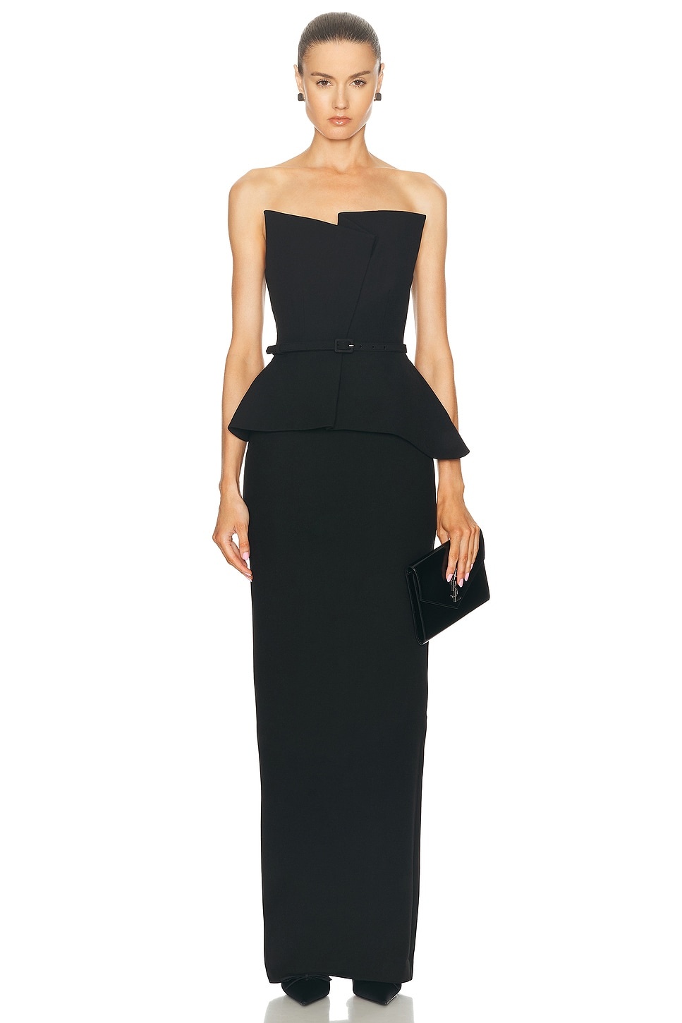 Strapless Crepe Gown - 1