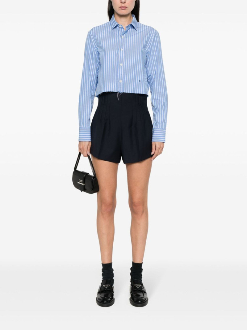 Prada high-waist flared shorts outlook