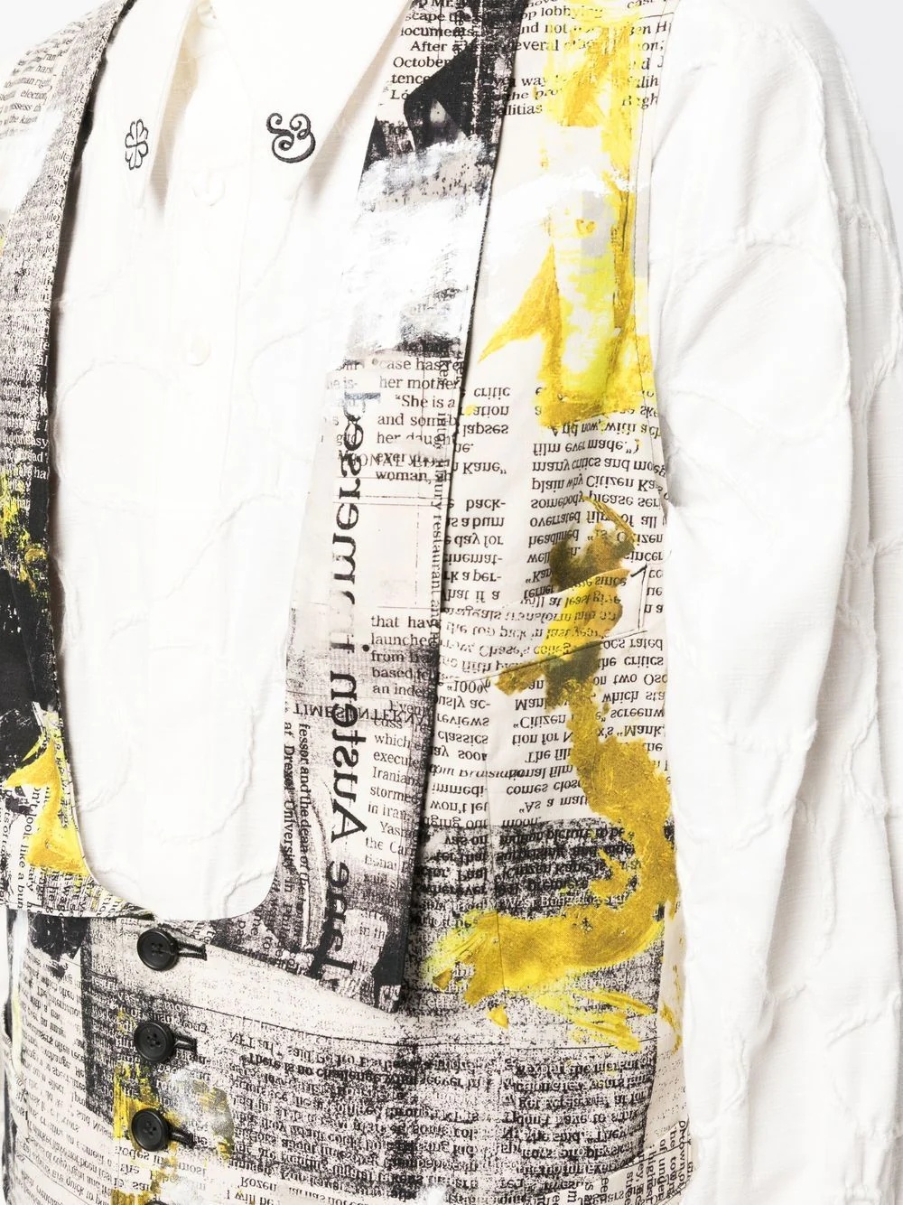 newspaper-print waistcoat - 5