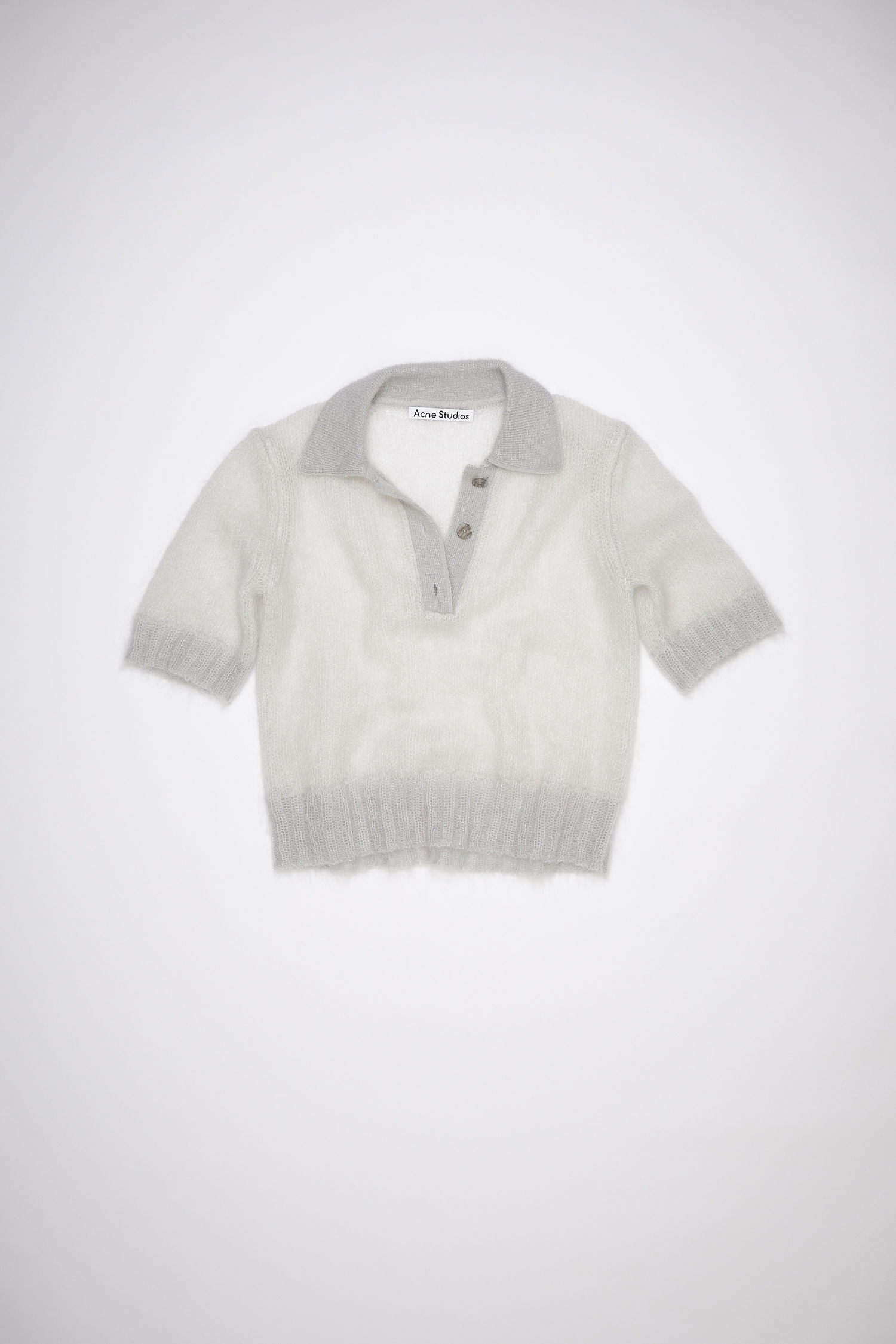 Mohair polo shirt - Pale grey - 4