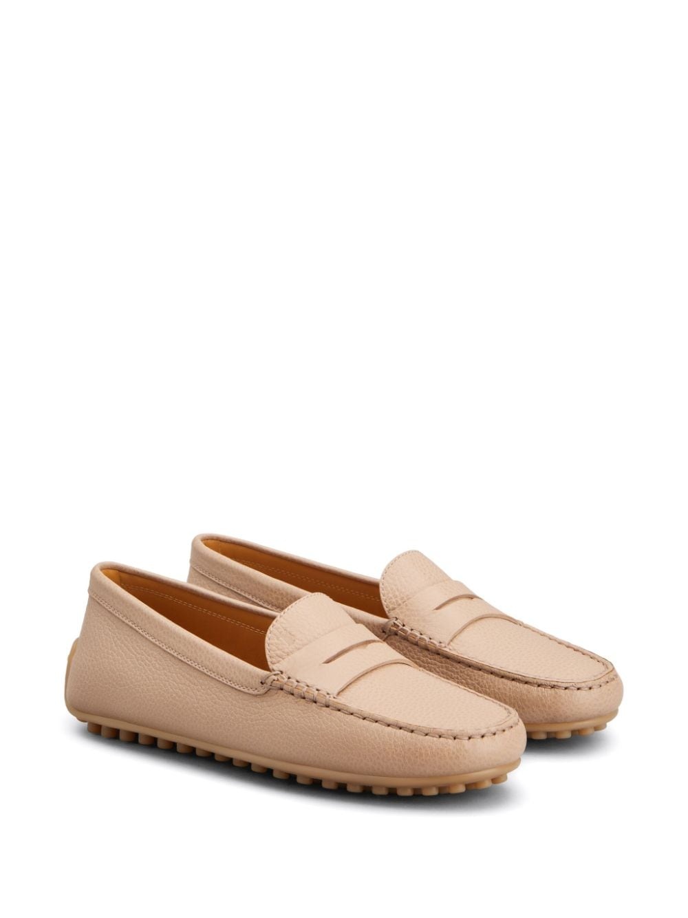 penny-slot detail leather loafers - 2