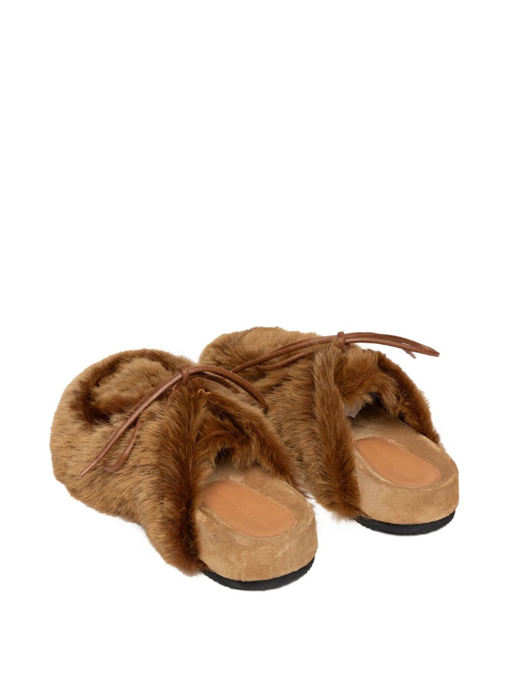 shearling lace-up mules - 2