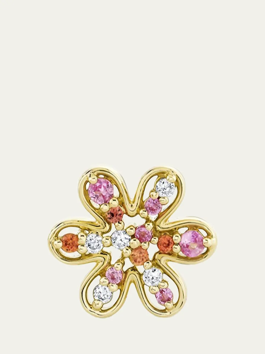 14K Daisy Cocktail Stud Earring, Single - 1