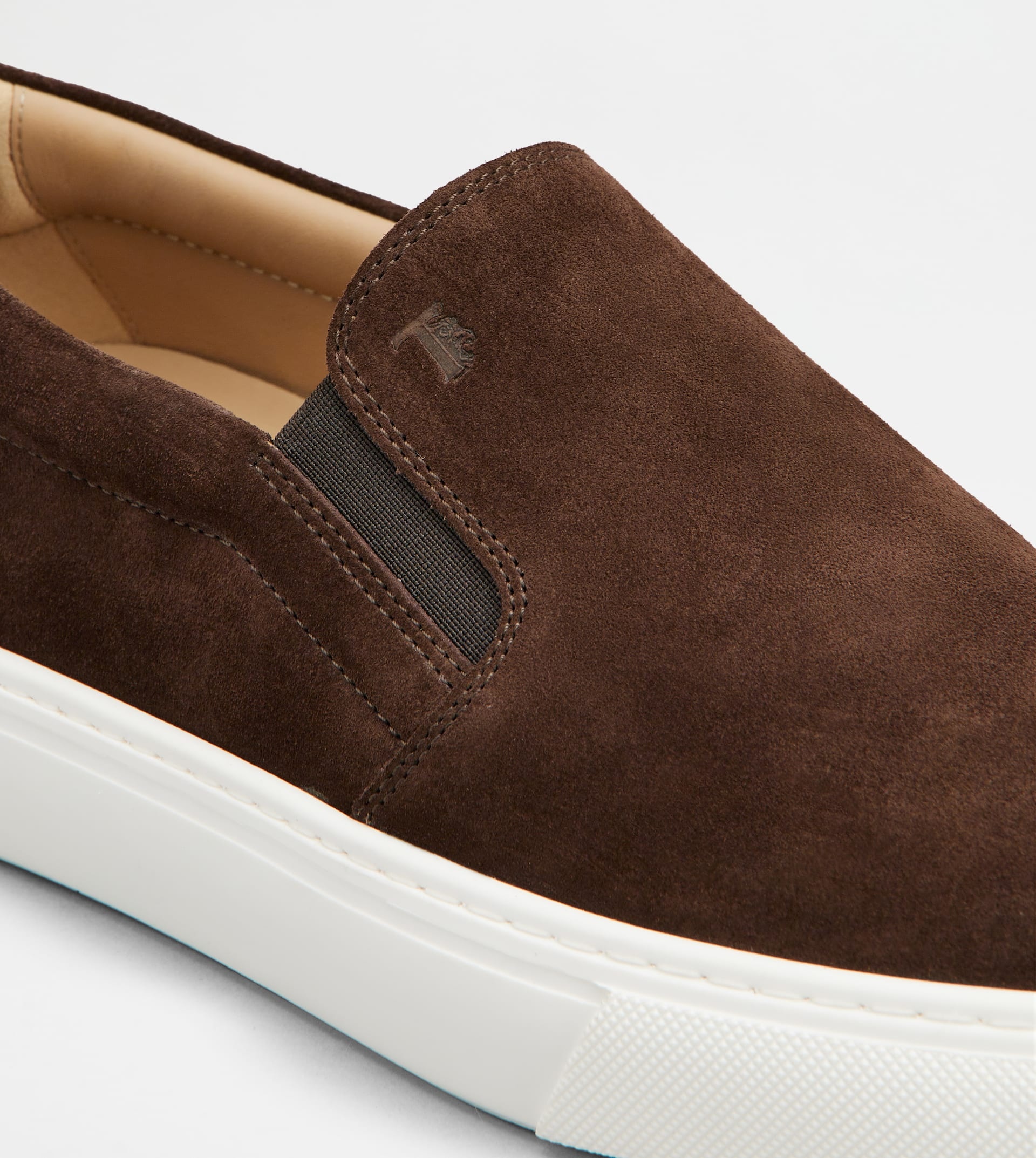 SLIP-ONS IN SUEDE - BROWN - 5