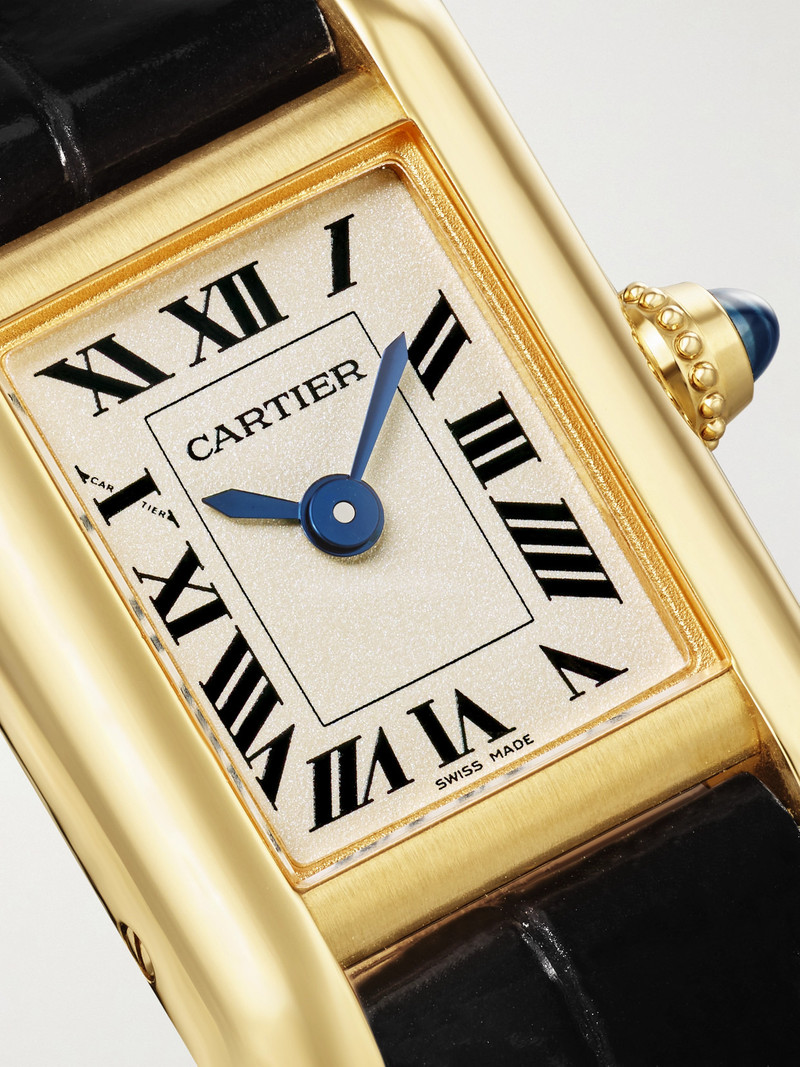 Tank Louis Cartier 16.5mm Mini 18-karat Gold And Alligator Watch 4