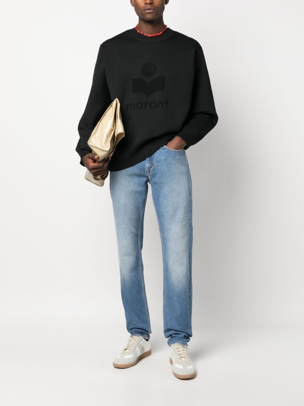 ribbed-knit intarsia-logo sweater - 2