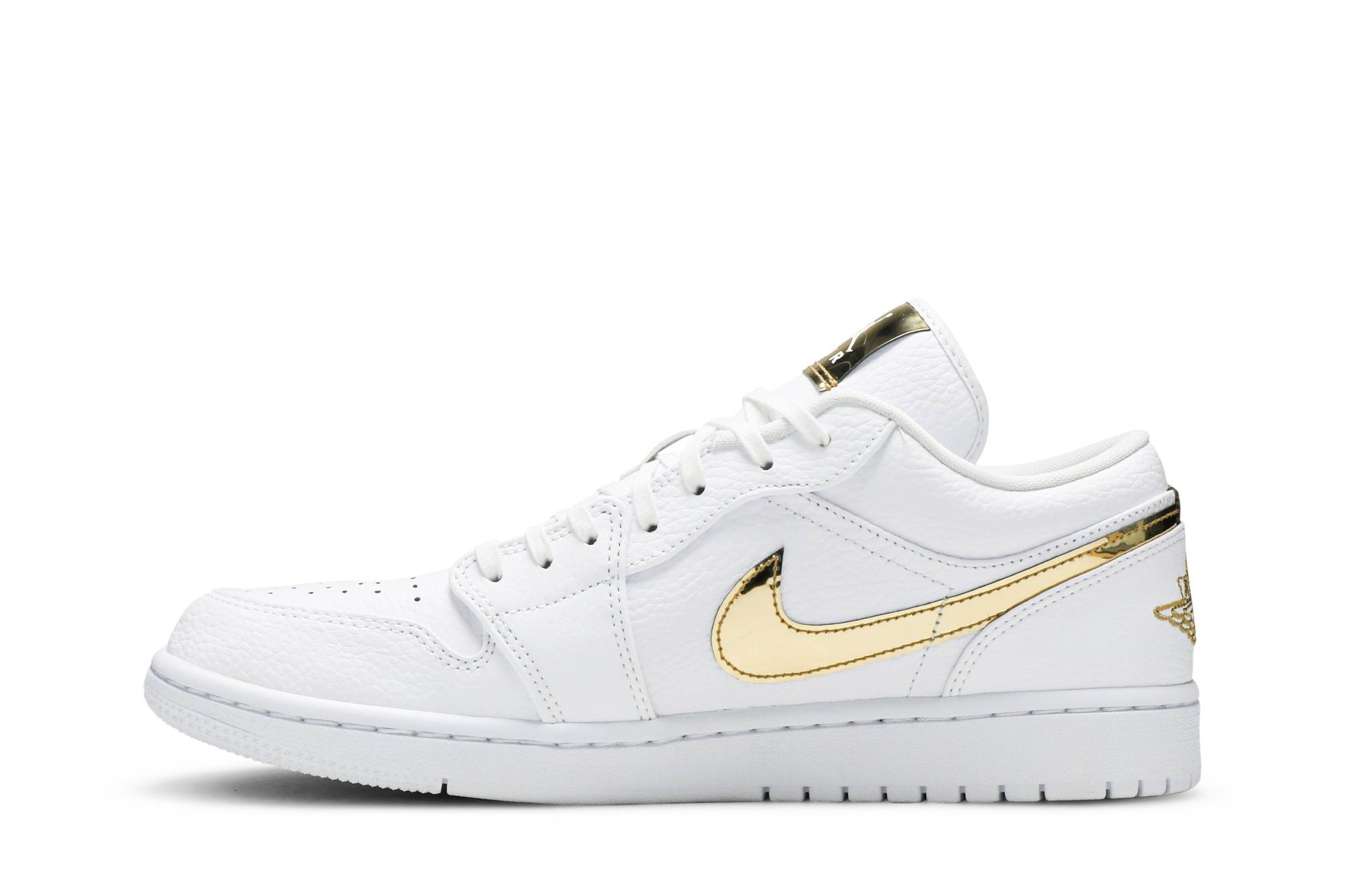 Wmns Air Jordan 1 Retro Low 'White Metallic Gold' - 3