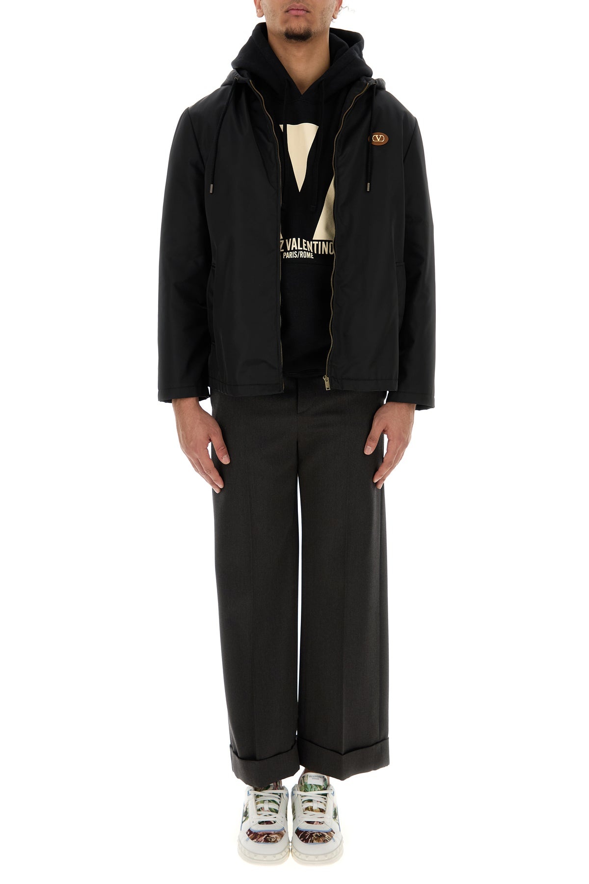 Black nylon windbreaker - 6