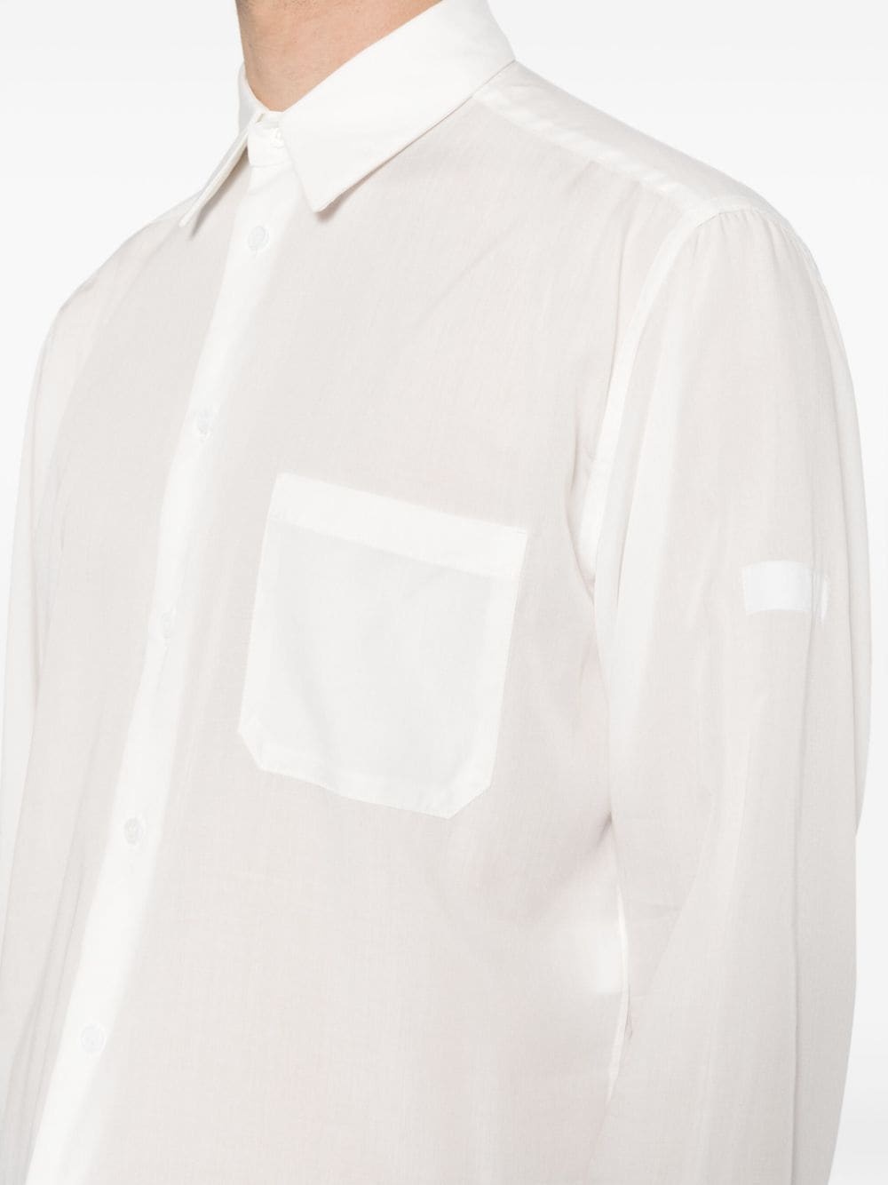 semi-sheer long-sleeve shirt - 5
