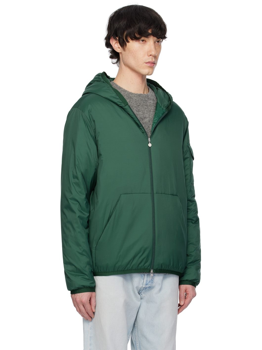 Green Monteynard Hooded Short Down Jacket - 2