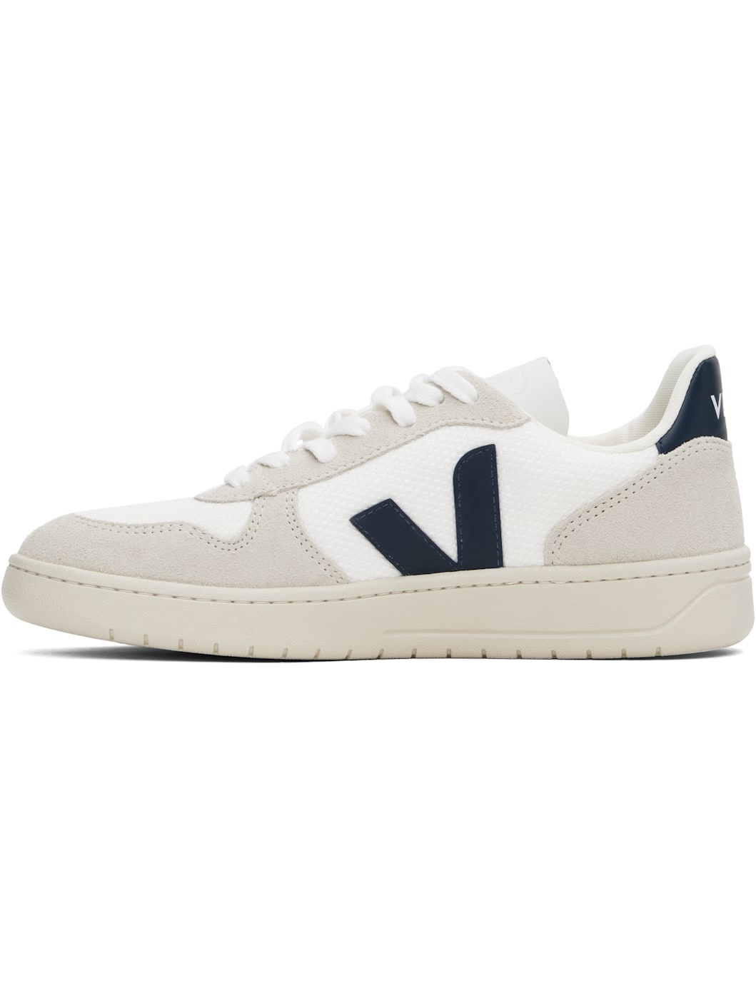 White & Navy V-10 B-Mesh Low Top Sneakers - 3
