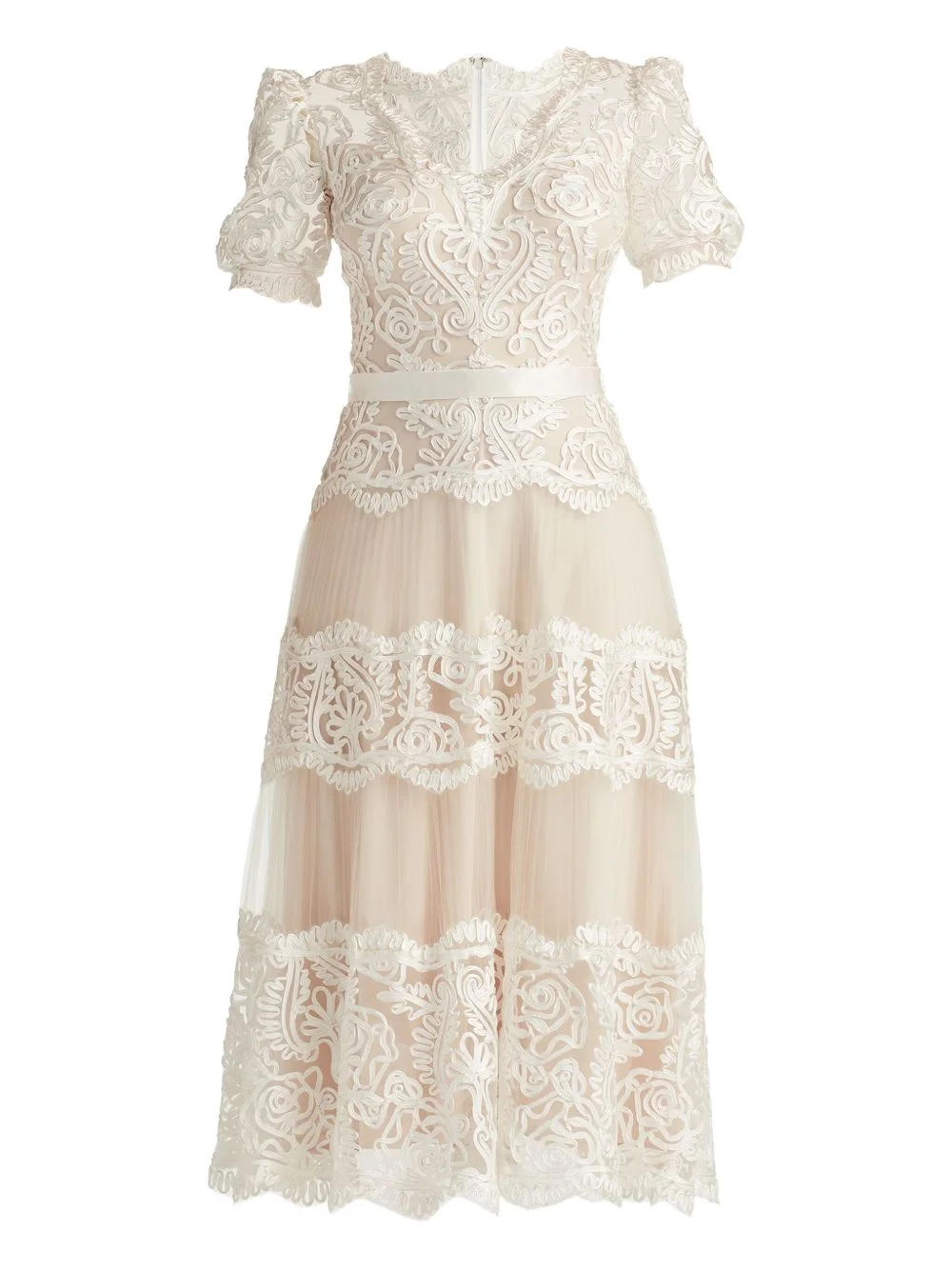 Belline lace ribbon midi dress - 1
