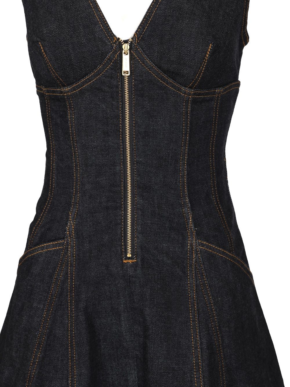 Indigo Denim Mini Dress Dresses Blue - 4