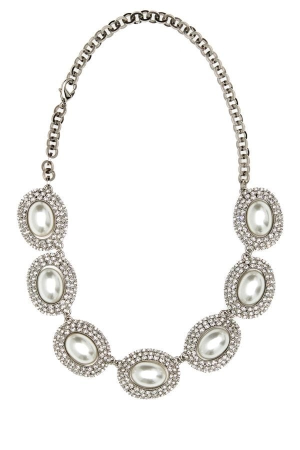 Embellished metal necklace - 1
