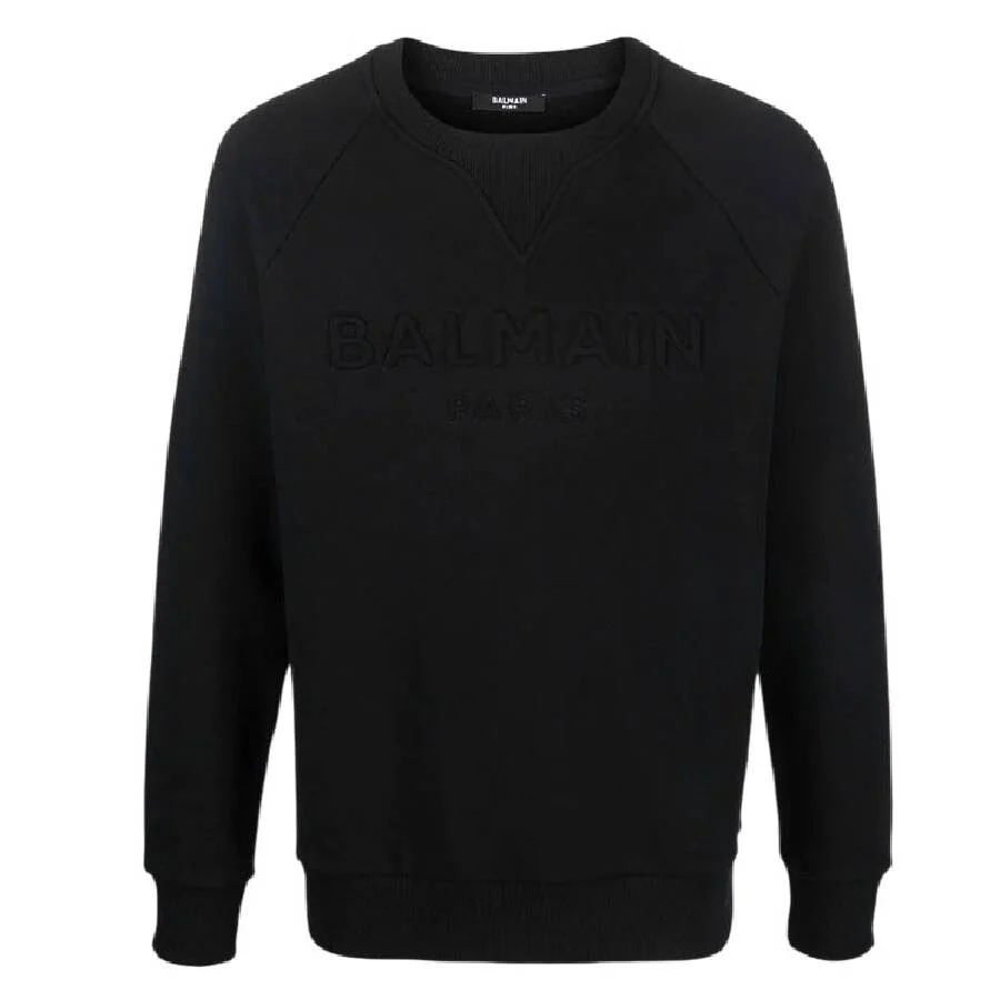 Balmain Logo Embossed Cotton Sweatshirt, Size Small - 1