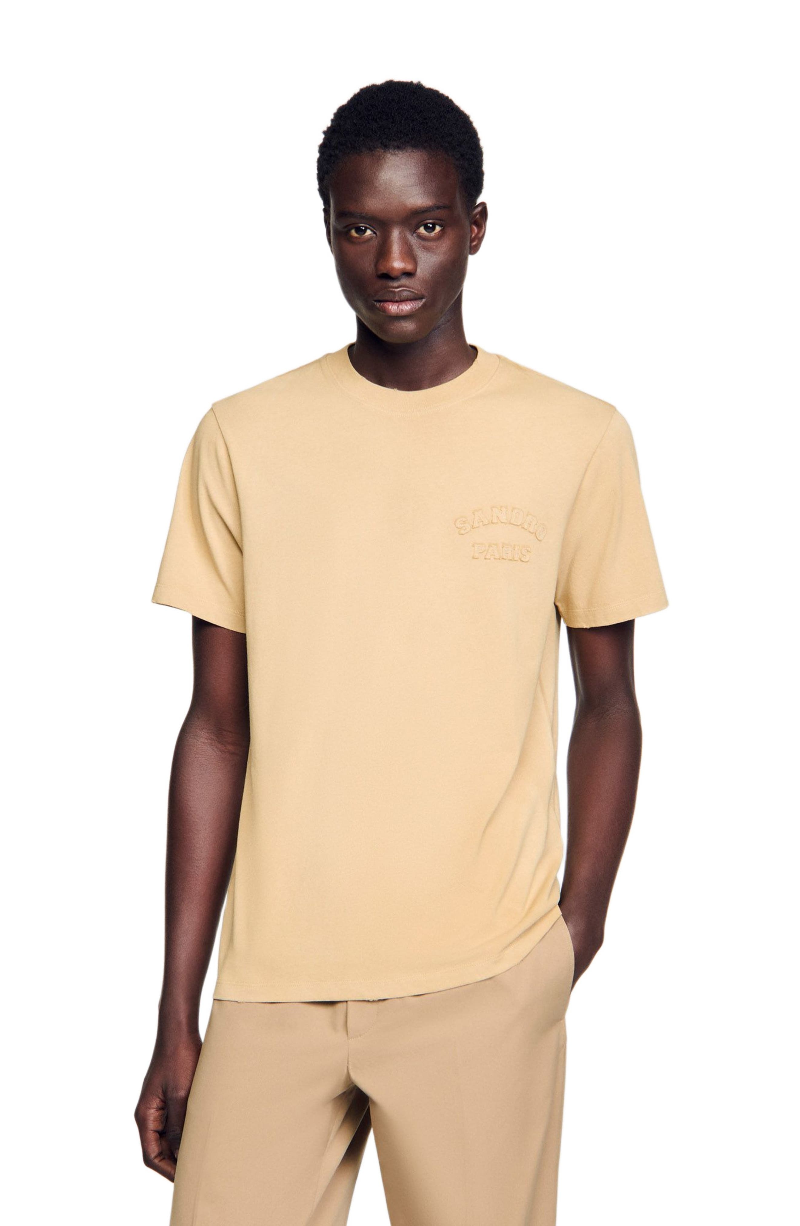 SANDRO Worn-effect T-shirt in Sand. at Nordstrom - 3