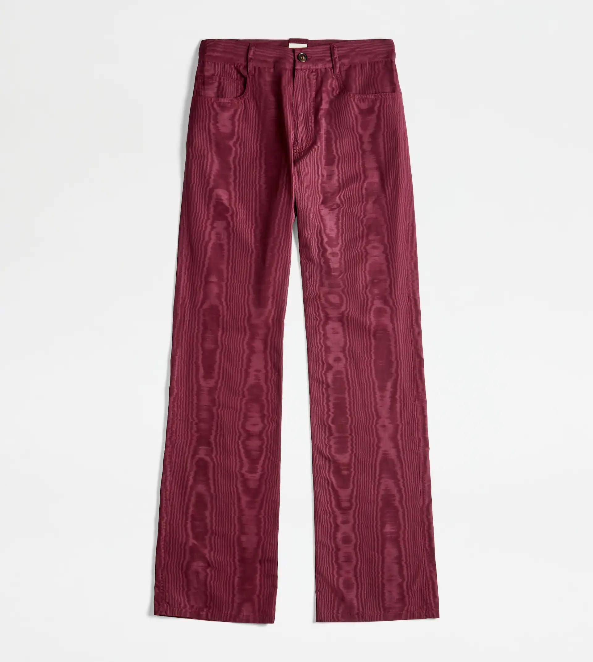 MOIRÉ TROUSERS - BURGUNDY - 1