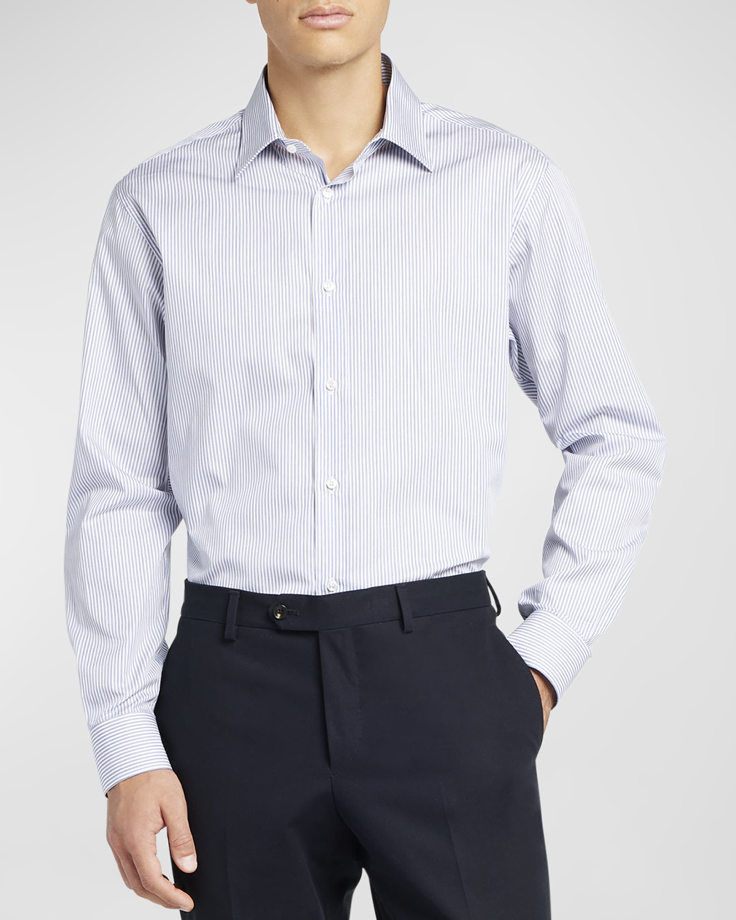 Men's Cotton Micro-Stripe Dress Shirt - 2