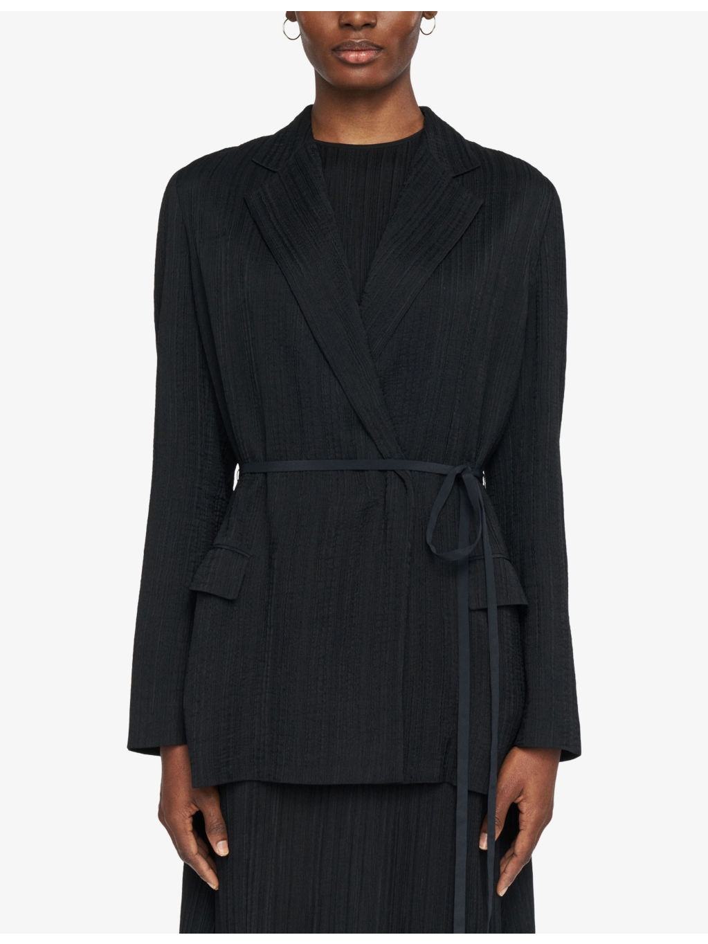Amelot Pleated-Texture Viscose and Silk-Blend Blazer - 3