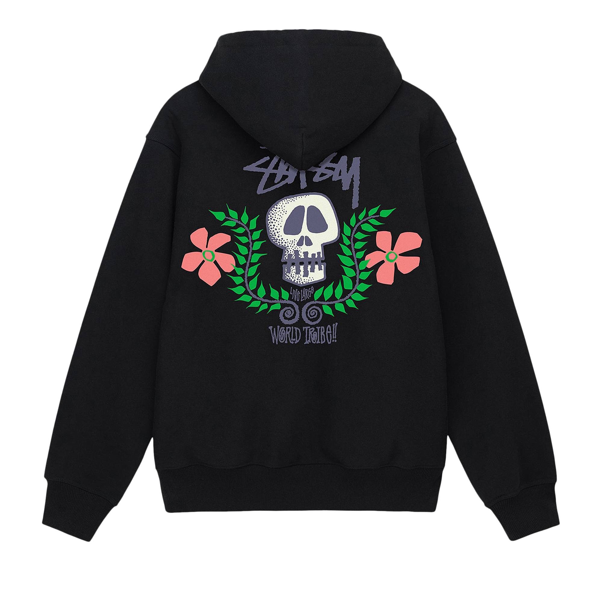 ★23SS★STUSSY SKULL CREST ZIP HOODIE Stüssy Stussy Skull Crest Zip Hoodie 'Black' | goat | REVERSIBLE