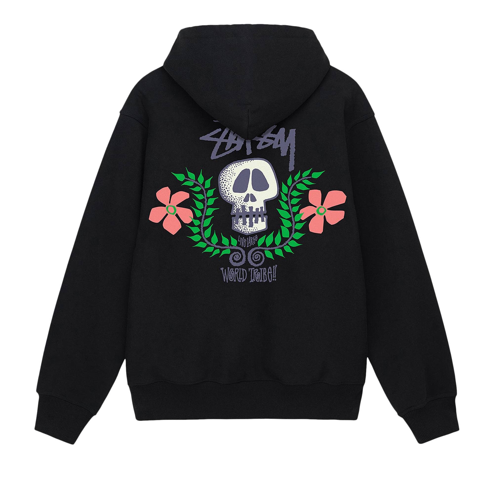 Stussy Skull Crest Zip Hoodie 'Black' - 2