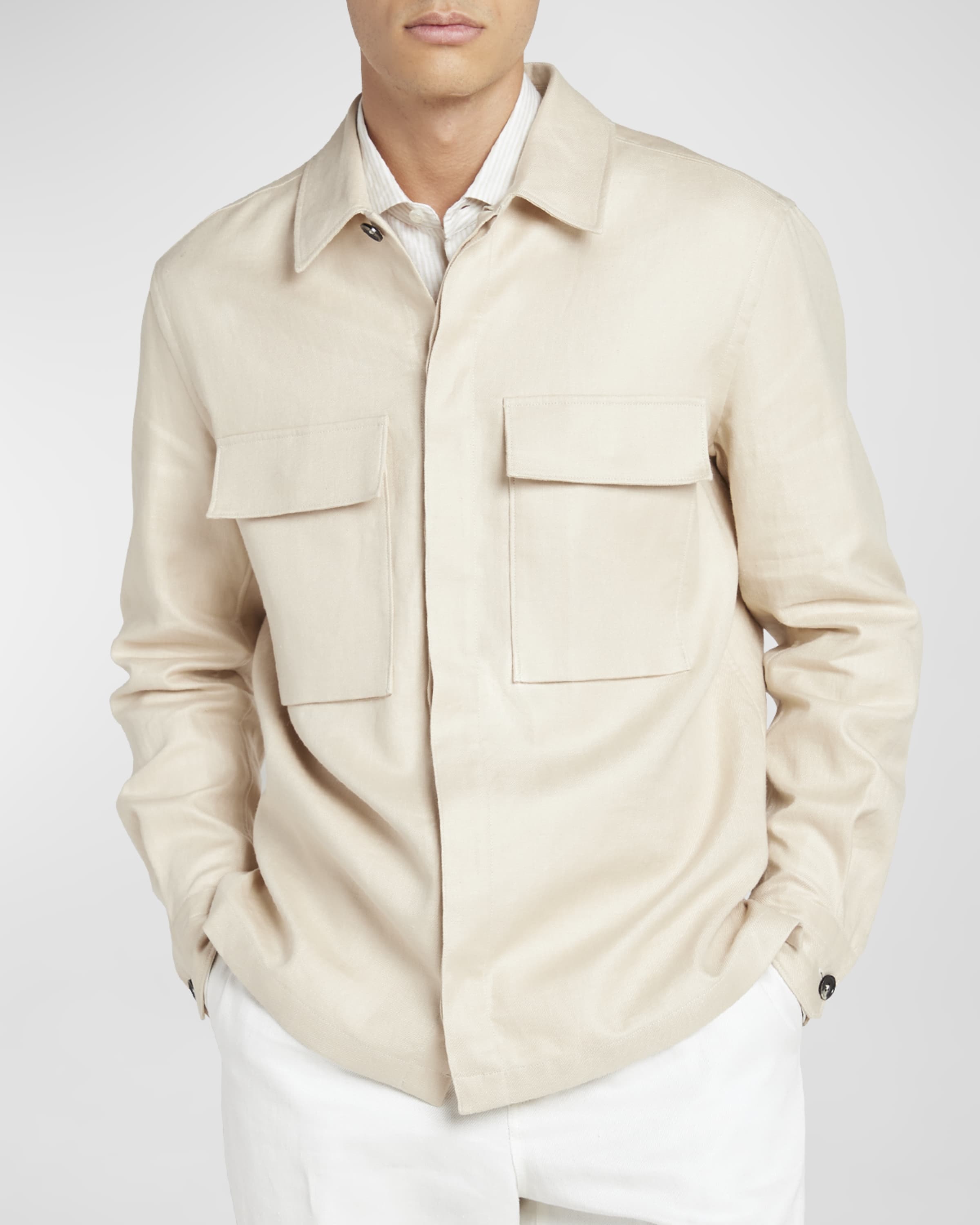 Men's Oasi Lino Linen Overshirt - 5