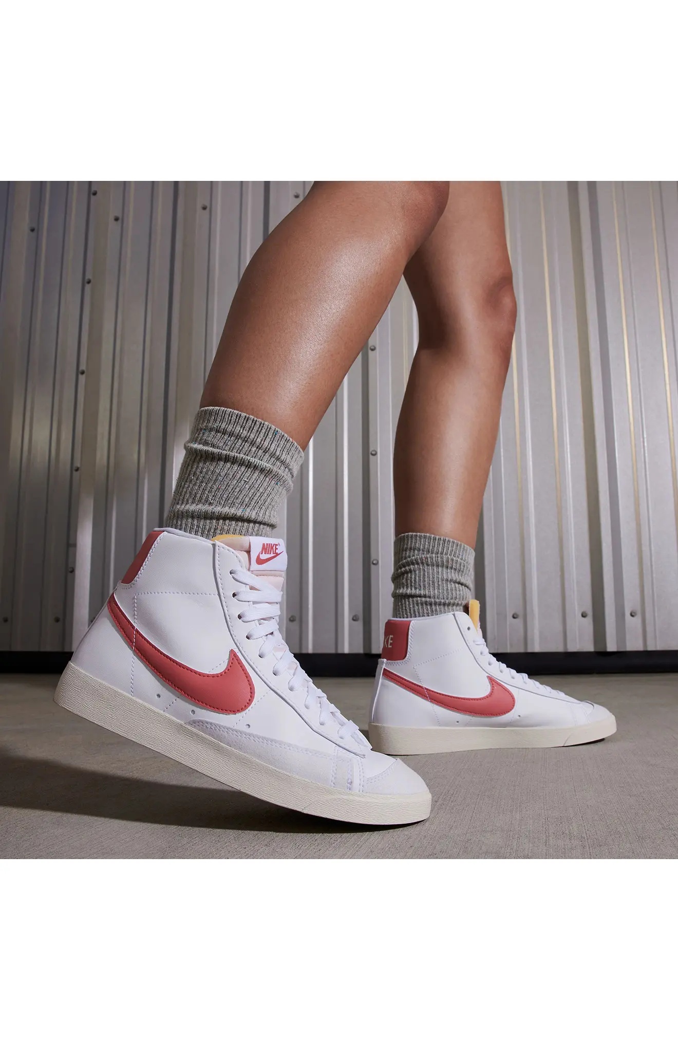 Nike Blazer Mid '77 Sneaker in White/Red/Sail nordstrom REVERSIBLE