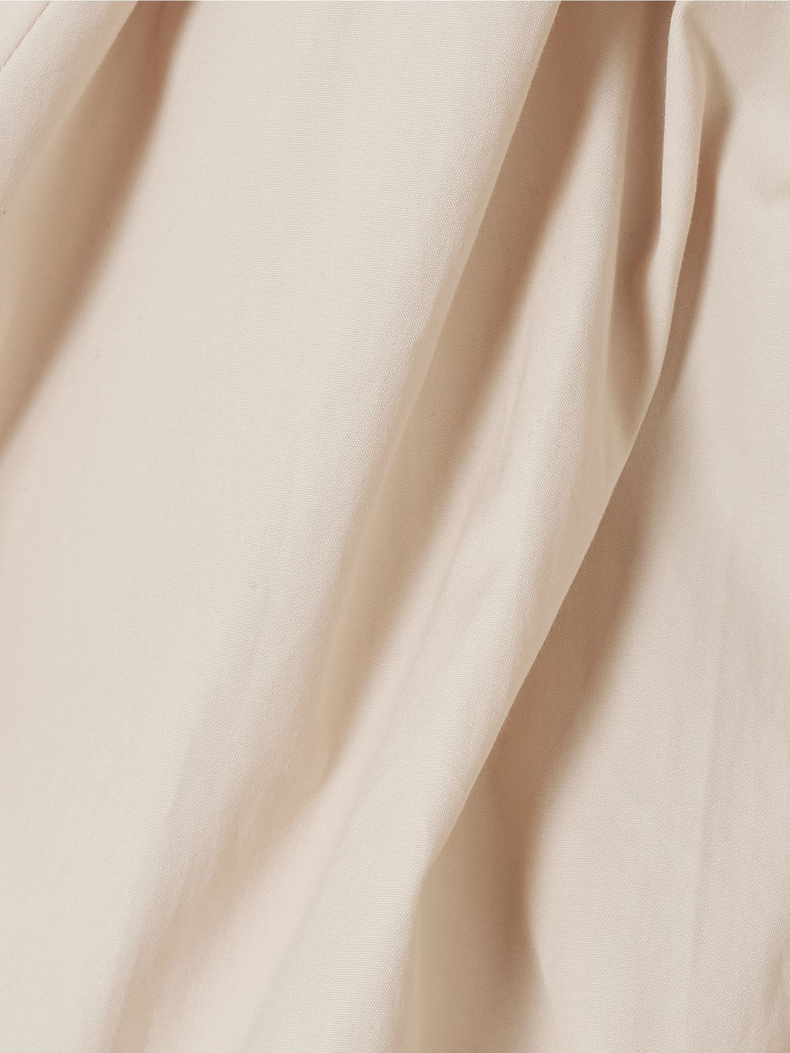 Iconic Volume grosgrain-trimmed gathered cotton-faille top Cream - 4