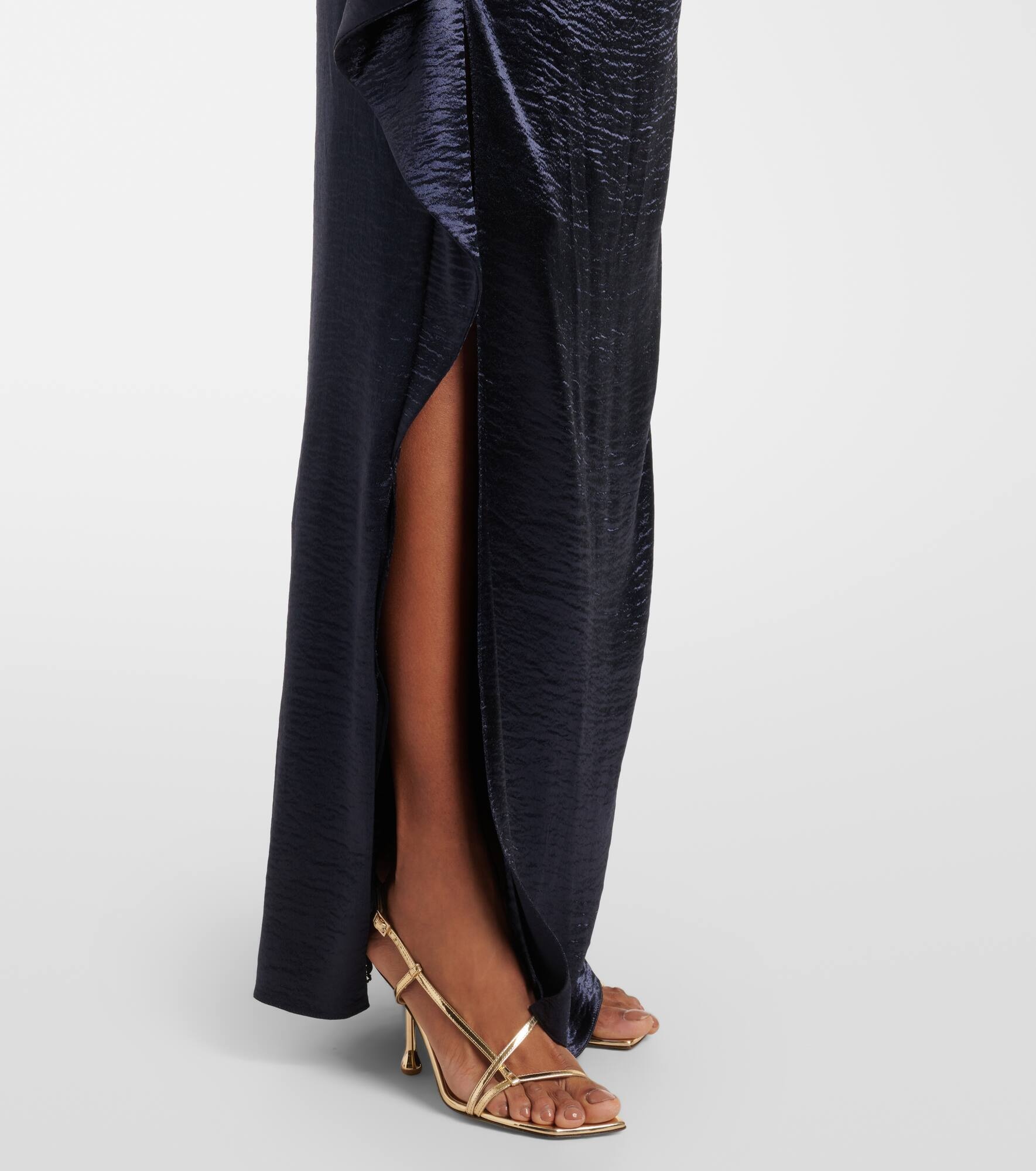 Eymen draped crushed satin gown - 5
