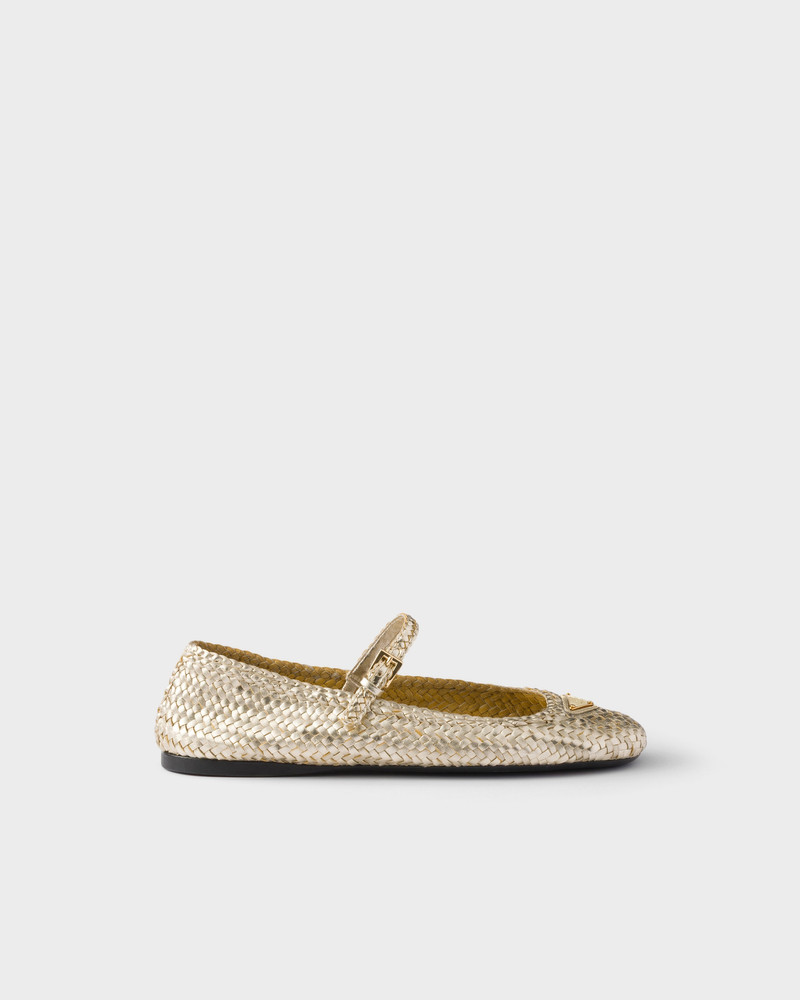 Woven leather ballerinas 2