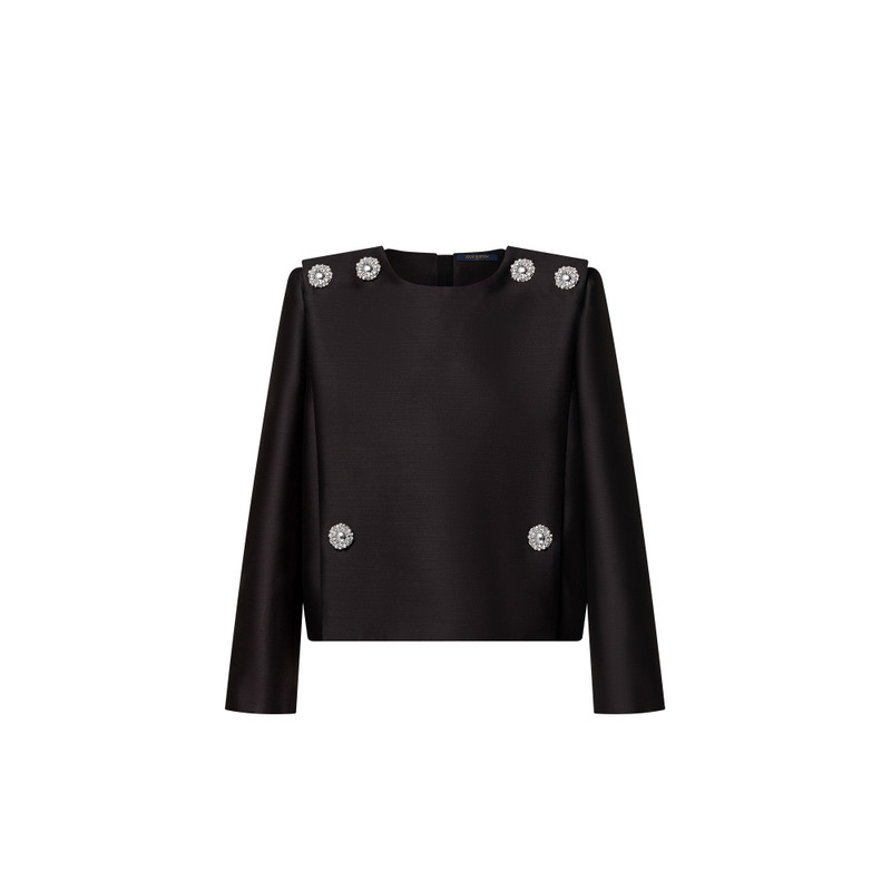 Jewel Button Mikado Blouse 1