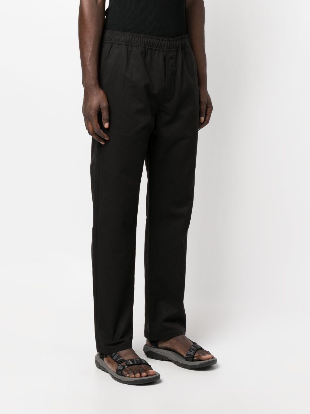 straight-leg elasticated-waistband trousers - 3