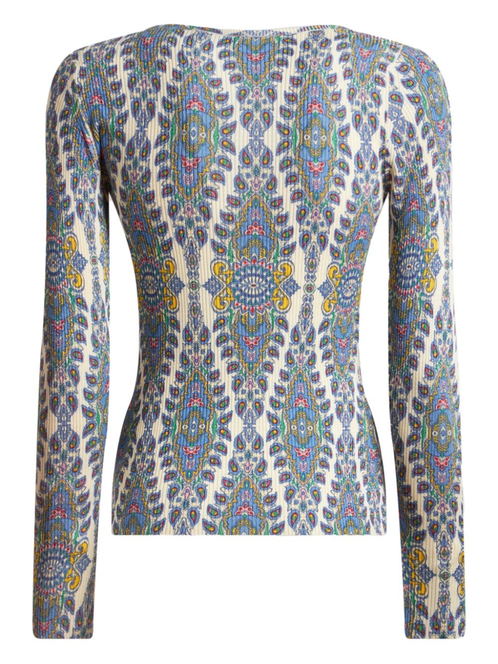 paisley-print fine-knit sweater - 7