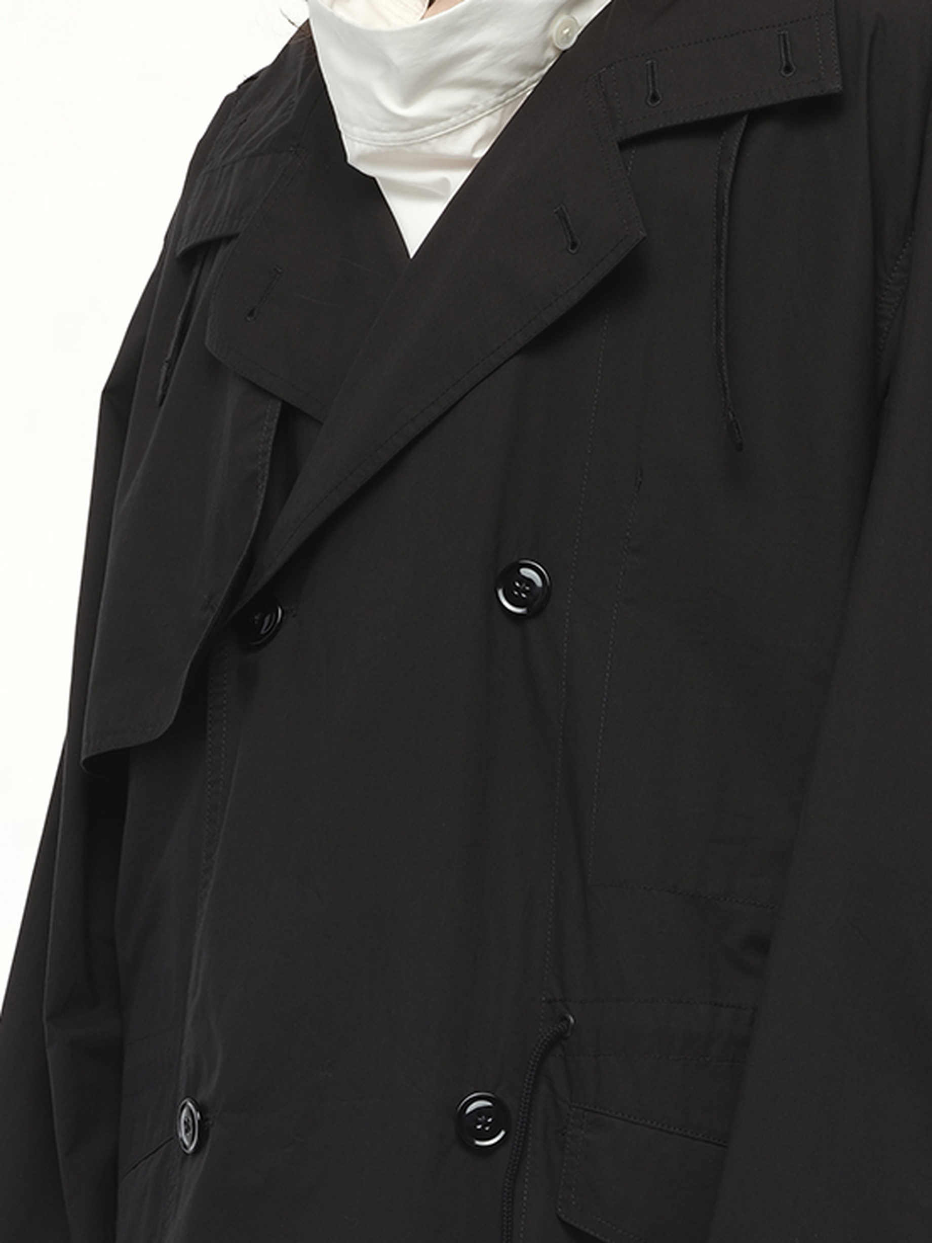 Light Hooded Trench in Black - 3