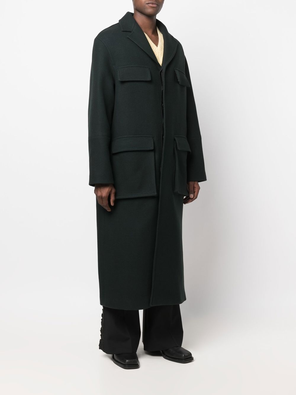 single-breasted long coat - 3