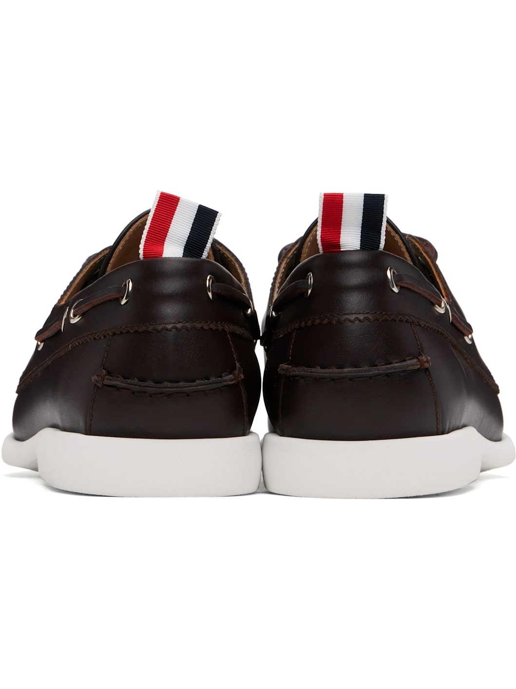 Brown Baby Calf Leather Boat Shoes - 2