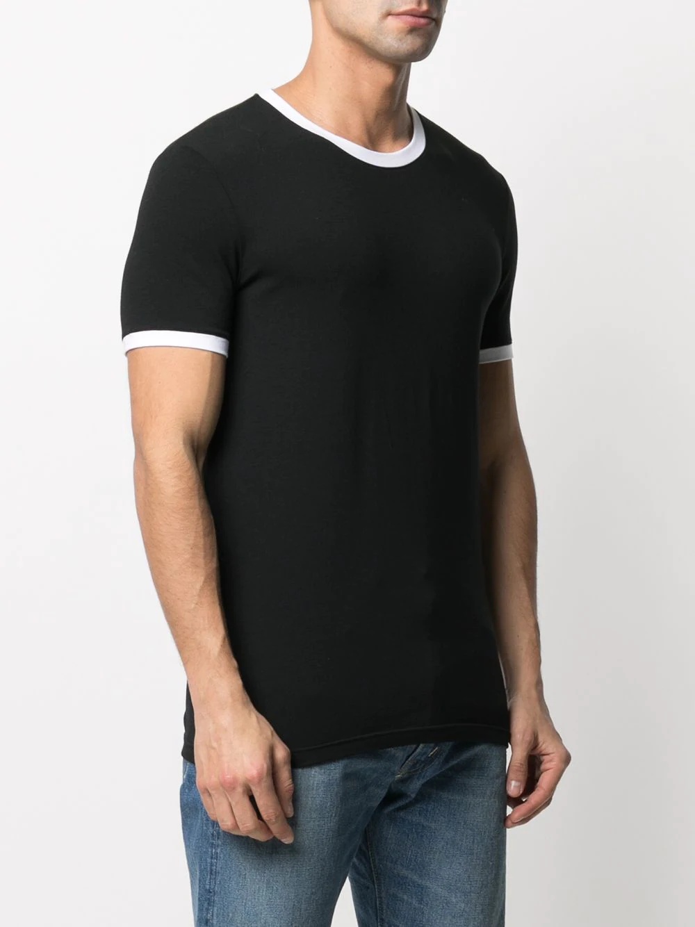 contrast trim T-shirt - 3