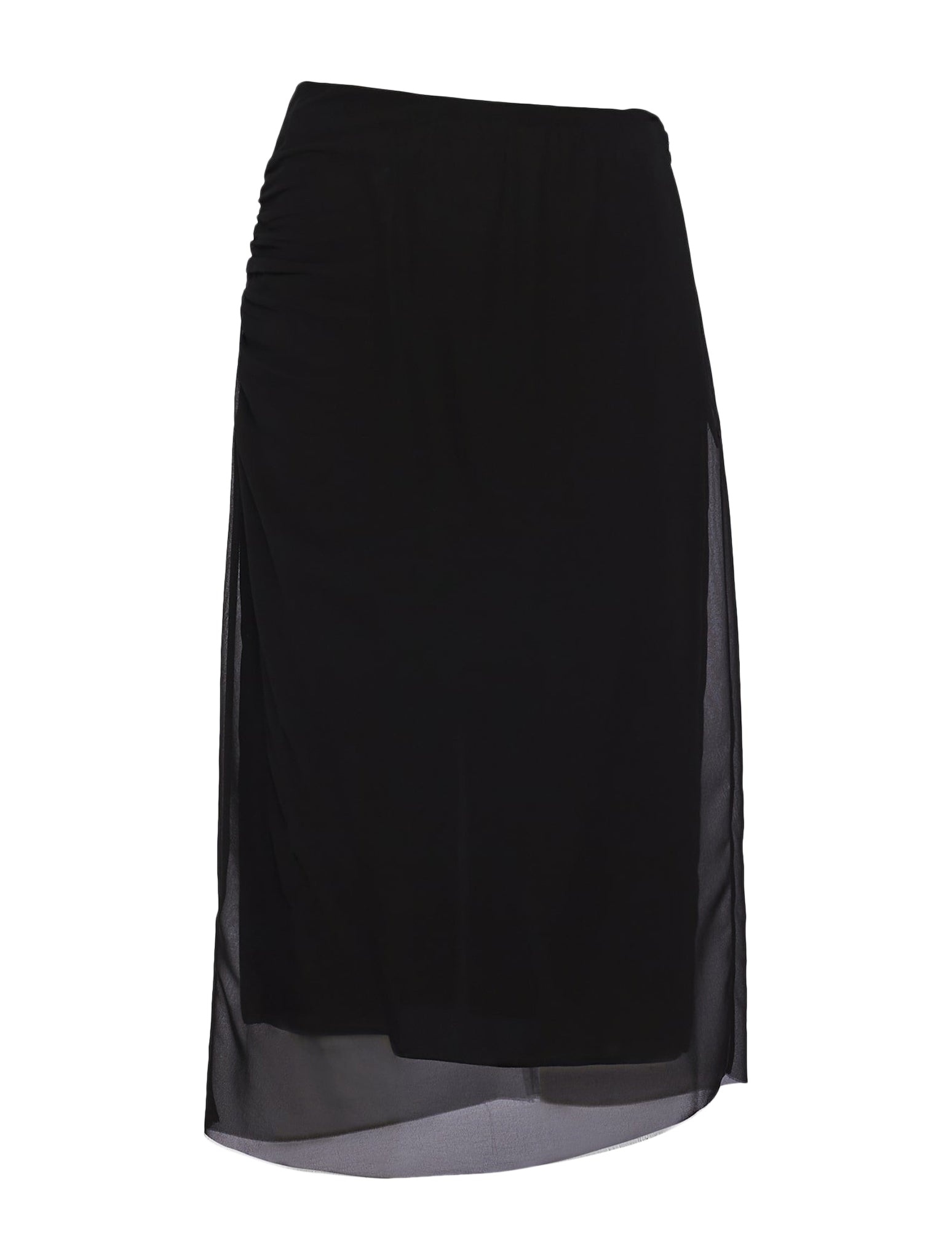 プラダスカート Prada feather-trimmed Wool Midi Skirt | Black | FARFETCH