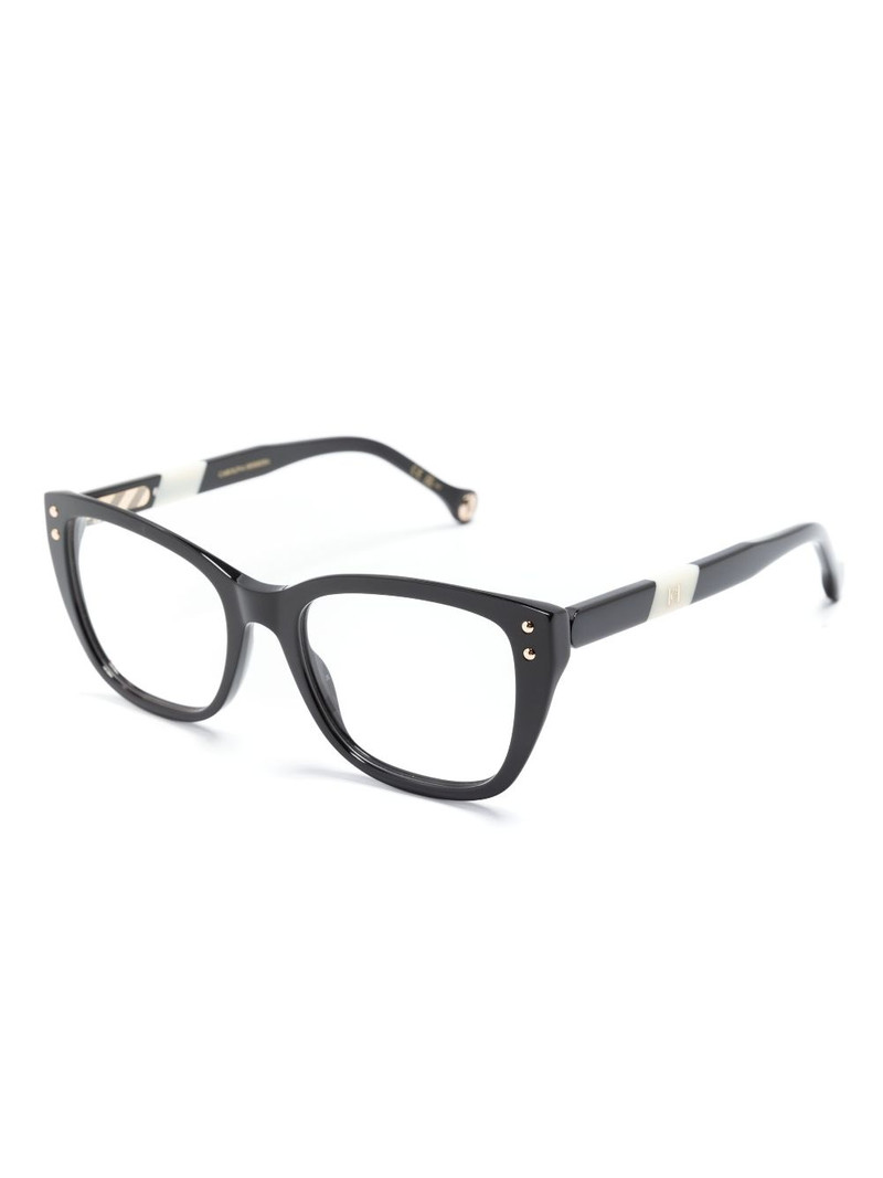 CAROLINA HERRERA logo-lettering square-frame glasses outlook