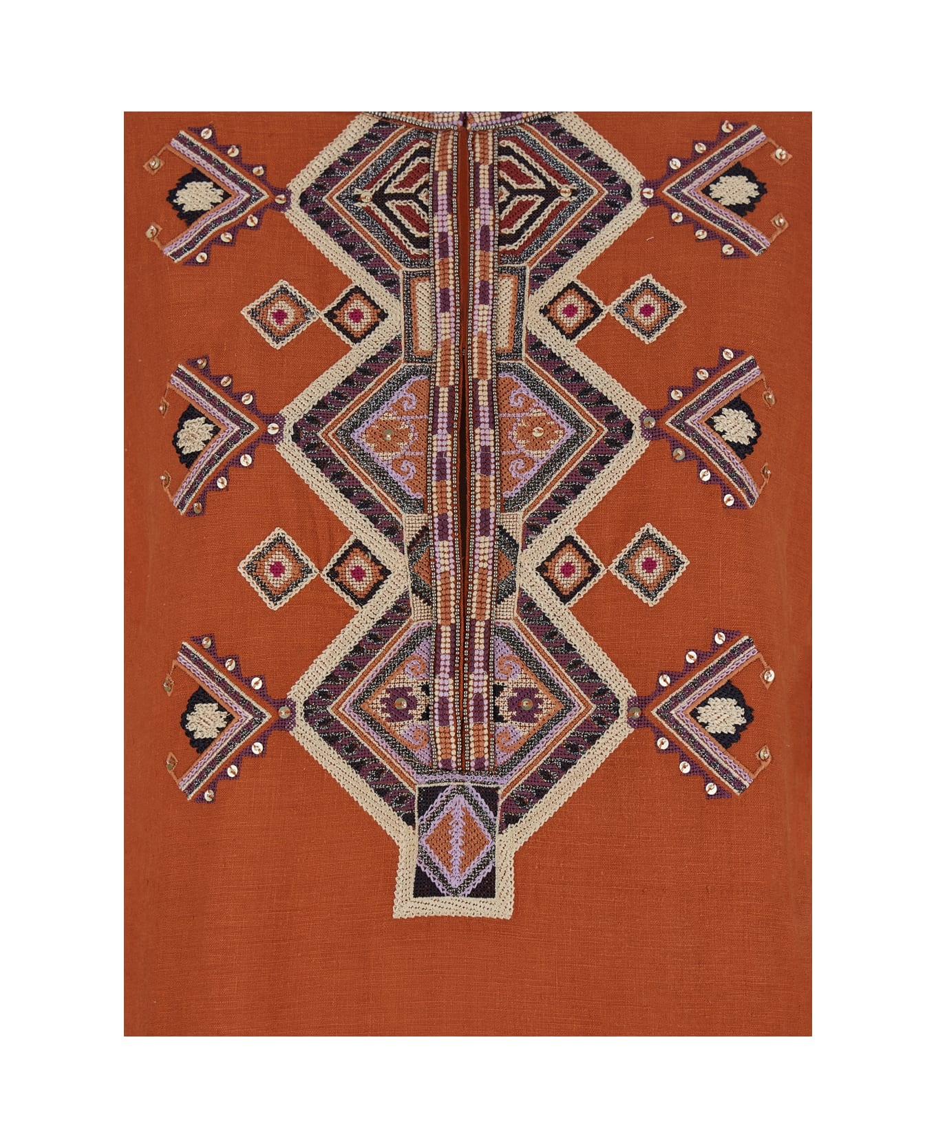 Zelda Blouse In Orange Silk - 3
