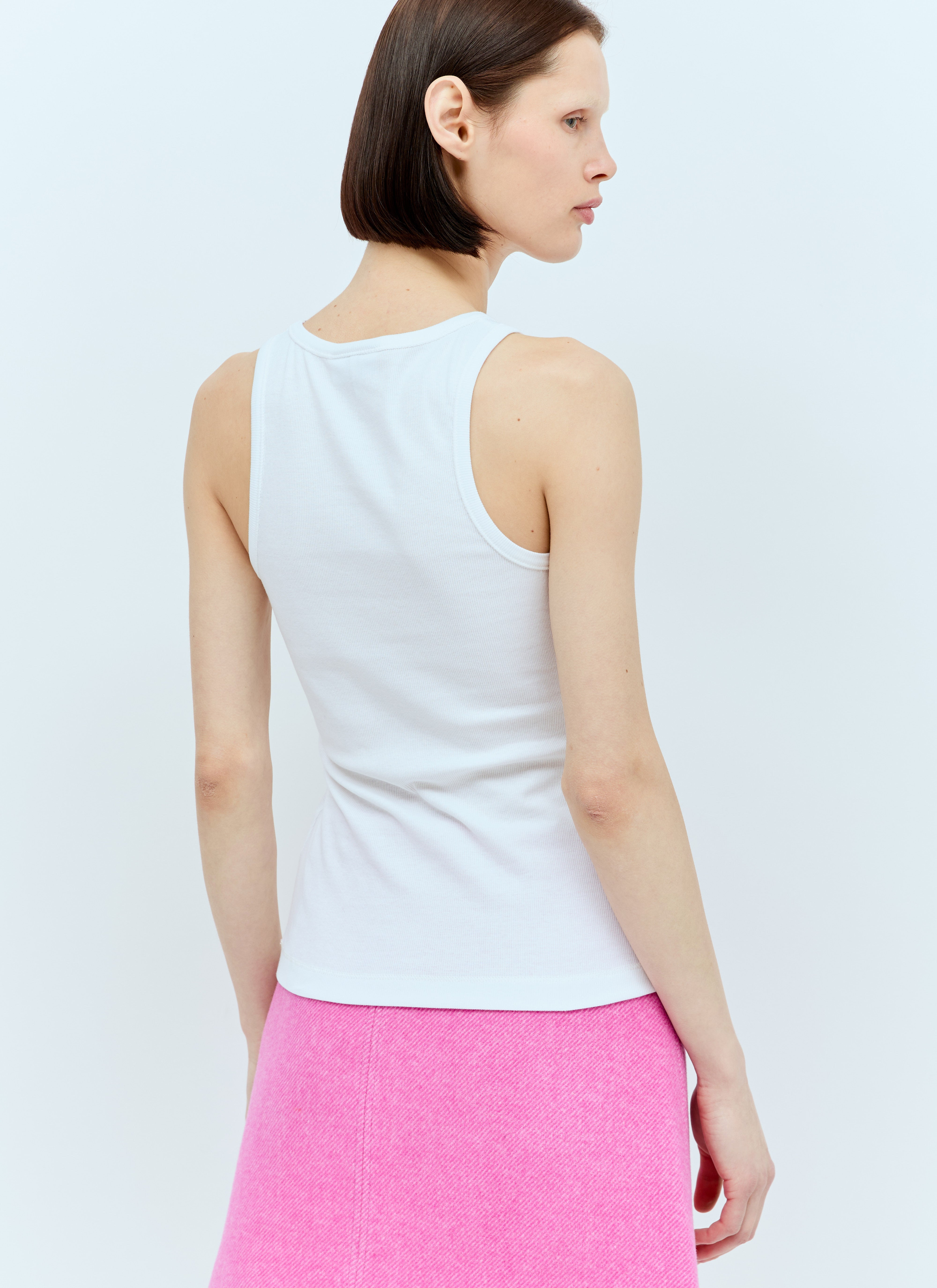 Ganni Women Soft Cotton Rib Tank Top - 4