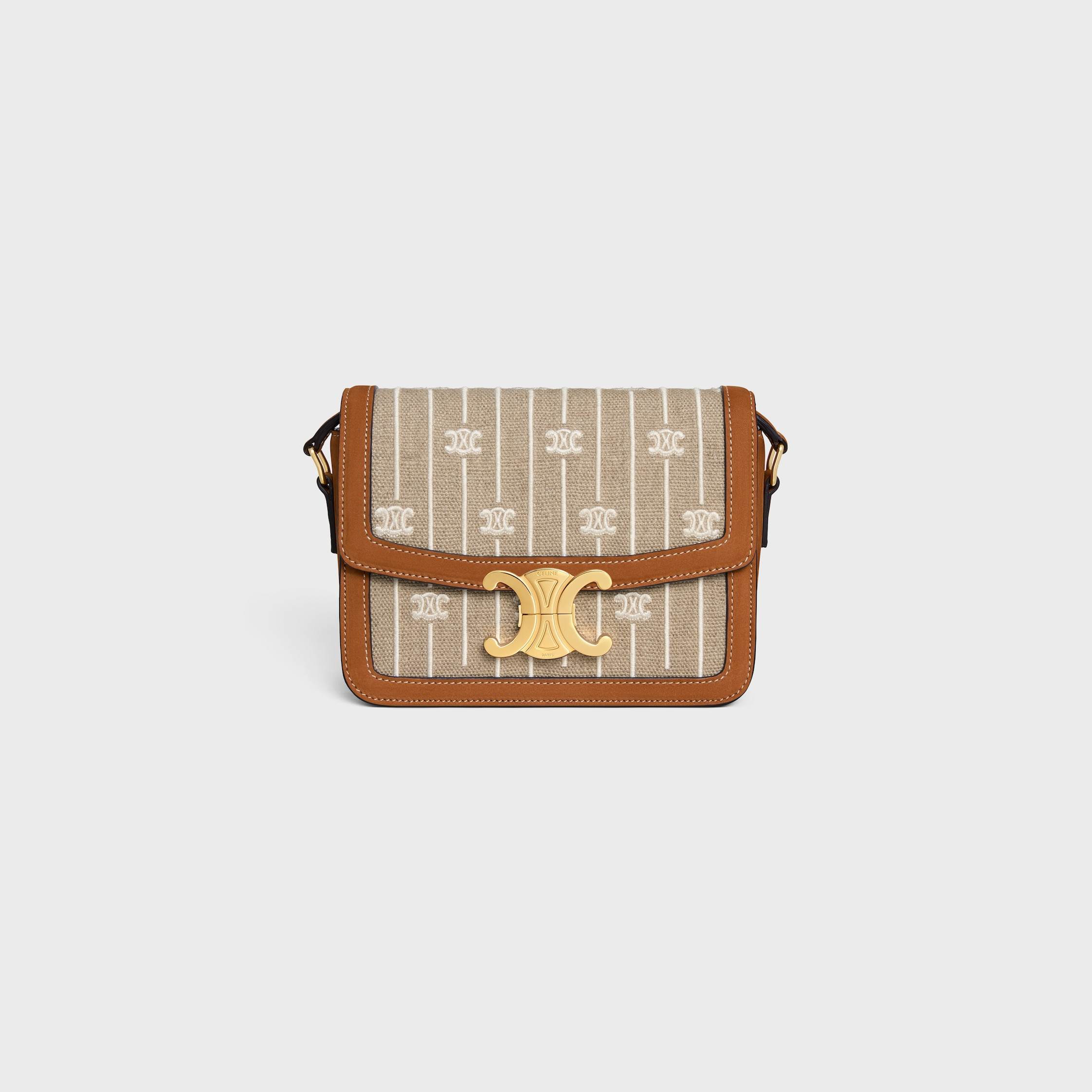TEEN TRIOMPHE BAG IN TEXTILE WITH TRIOMPHE ALL OVER AND CALFSKIN - 1
