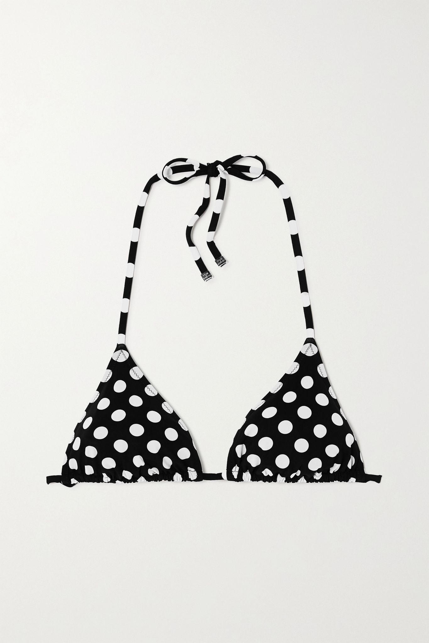 Polka-dot triangle bikini top - 1