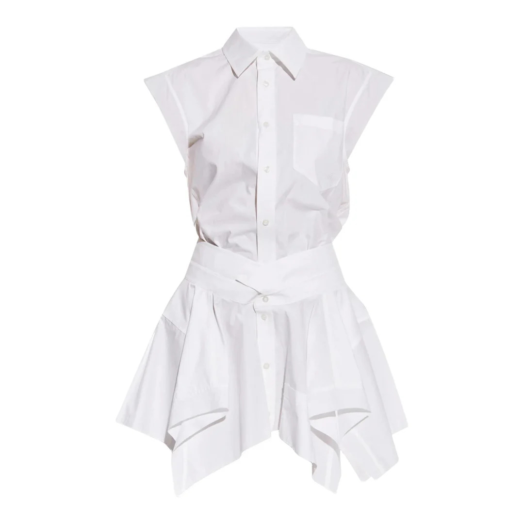 Cut Off Double Shirt Dress - 2