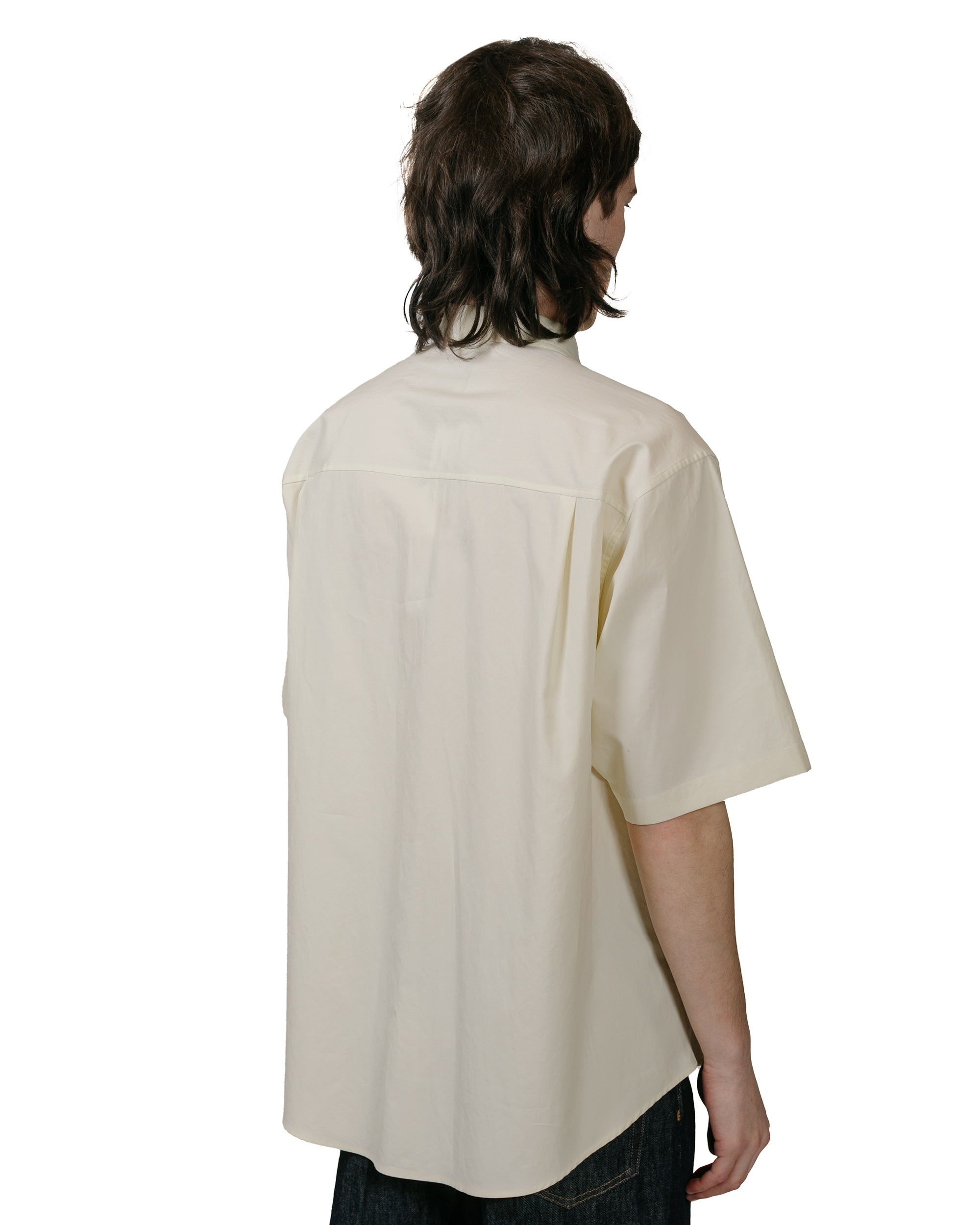 Washed Finx Twill Big Half Sleeved Shirt Light Yellow - 3